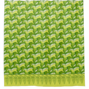 Forms in Green on a Shower Curtain