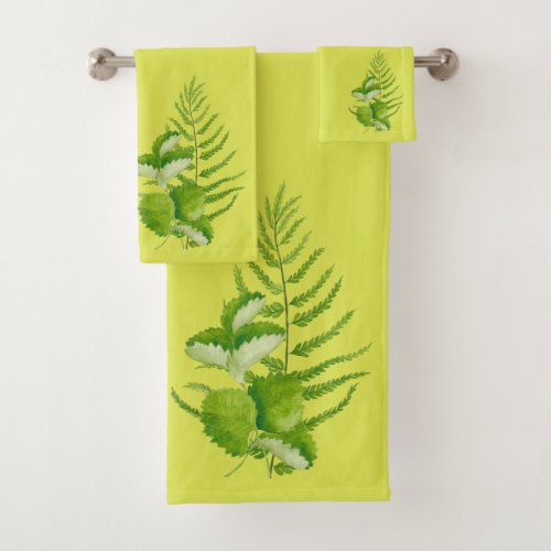 Forms in Green on a Towel Set