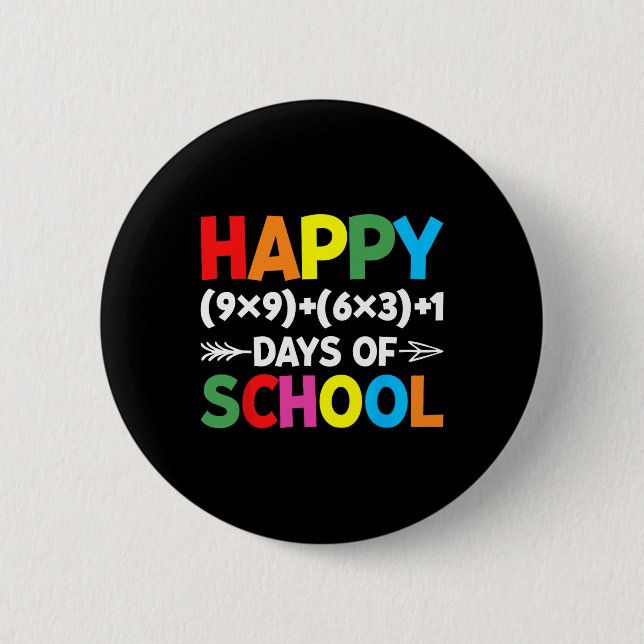 Formula 100 Days Of School Fun Math Teacher 100th  Button (Front)
