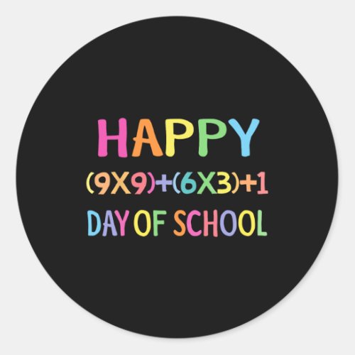 Formula 100 Days Of School Fun Math Teacher 100th  Classic Round Sticker