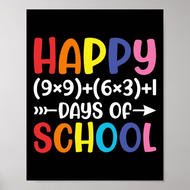 Formula 100 Days Of School Fun Math Teacher 100th  Poster (Front)