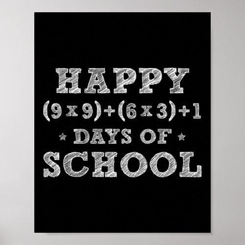 Formula 100 Days Of School Kid Boys Girls Teacher  Poster