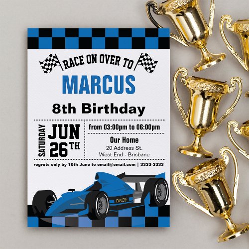 Formula 1 Birthday Party Invitation