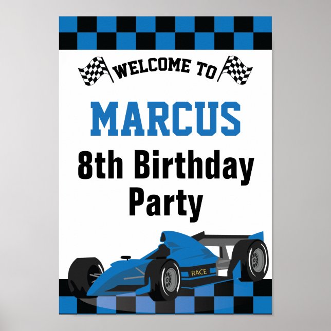 Formula 1 Birthday Party Poster (Front)