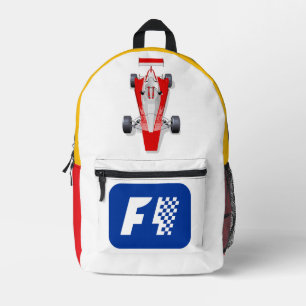 Formula 1 race car printed backpack