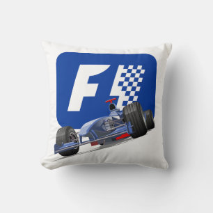Formula 1 race car throw pillow