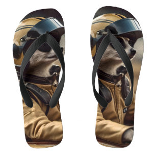 Formula Fun: Professional Meerkat Race Car Driver Flip Flops