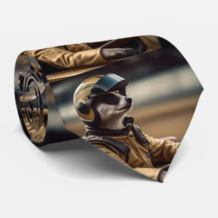 Formula Fun: Professional Meerkat Race Car Driver Neck Tie