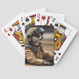 Formula Fun: Professional Meerkat Race Car Driver Poker Cards