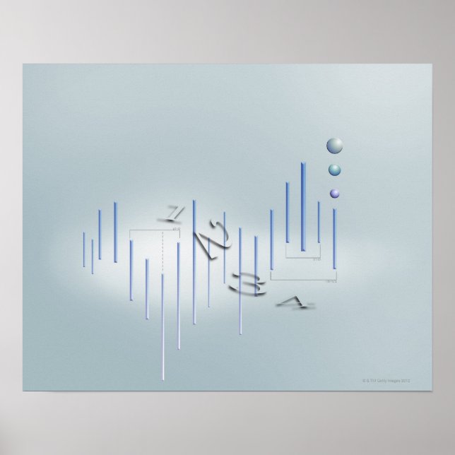 Formula, graph, math symbols 11 poster (Front)