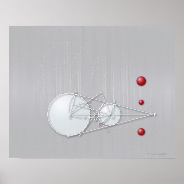 Formula, graph, math symbols 12 poster (Front)