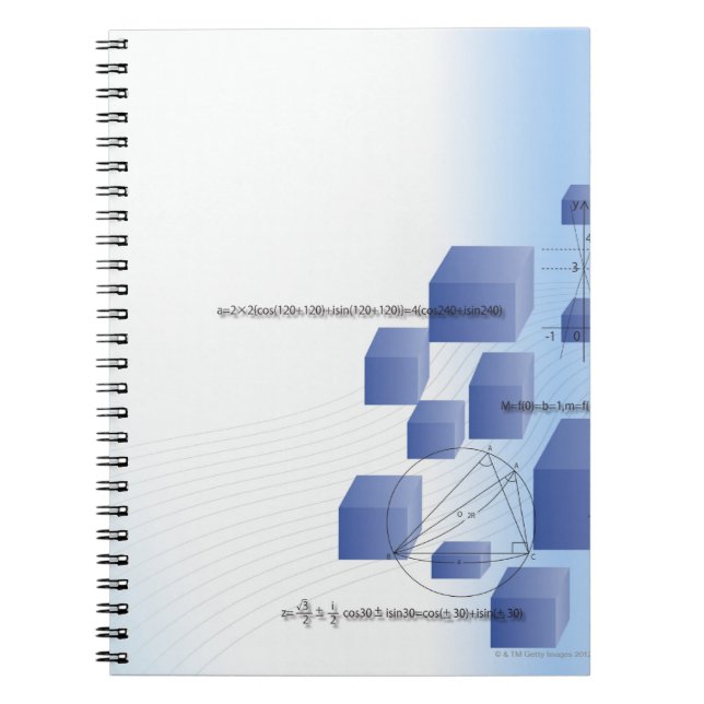 Formula, graph, math symbols 5 notebook (Front)