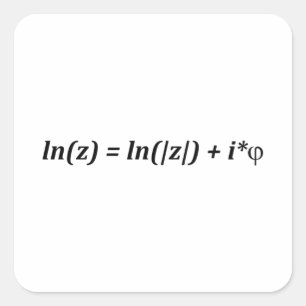 Formula Math Mathematical ln(z) = ln( z ) + i*j Square Sticker