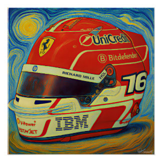 Formula One Leclerc Helmet Poster
