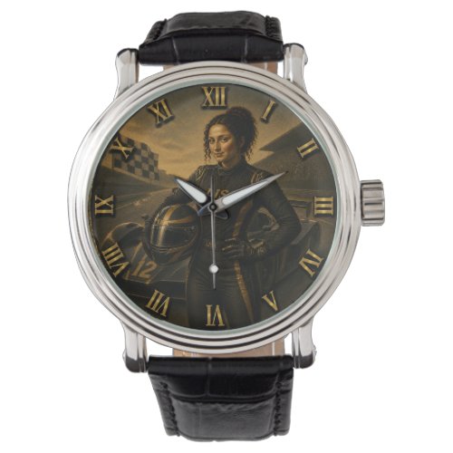 Formula Race Driver Funny Mona Lisa Racing Gift Watch