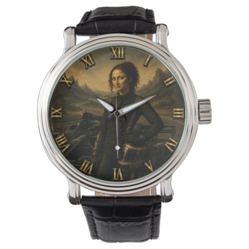 Formula Race Driver Funny Mona Lisa Racing Gift Watch