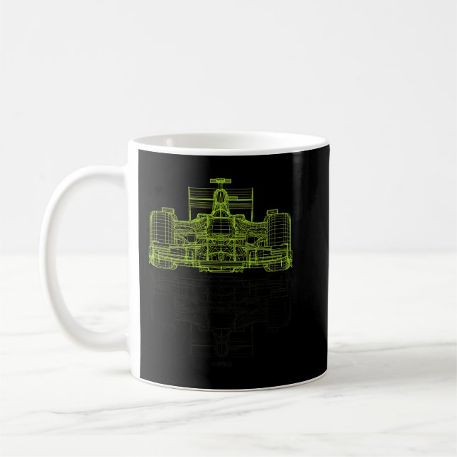 Formula Racing Car Blueprint Mechanical Engineer R Coffee Mug (Left)