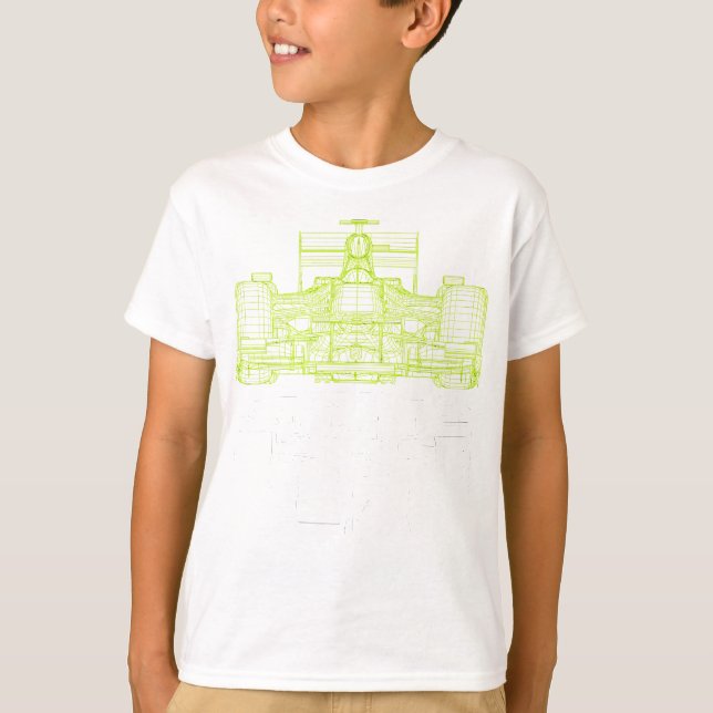 Formula Racing Car Blueprint Mechanical Engineer R T-Shirt (Front)