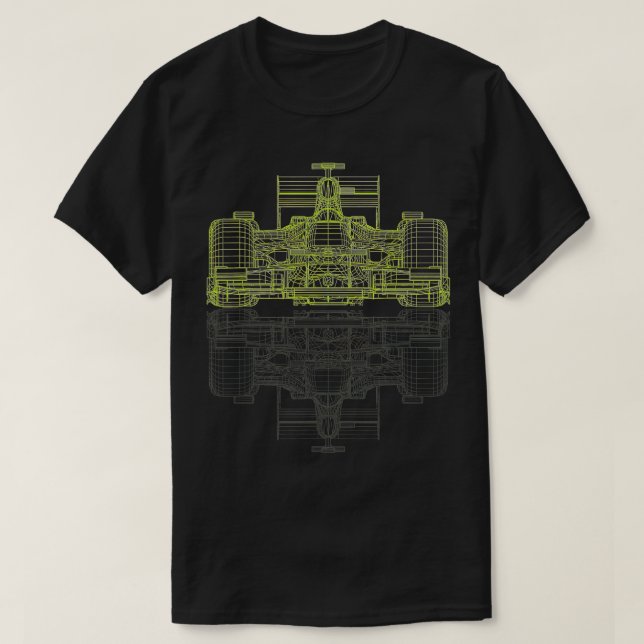Formula Racing Car Blueprint Mechanical Engineer R T-Shirt (Design Front)