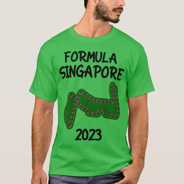 Formula Singapore 2023 Racing Circuit Car Map frie T-Shirt (Front)