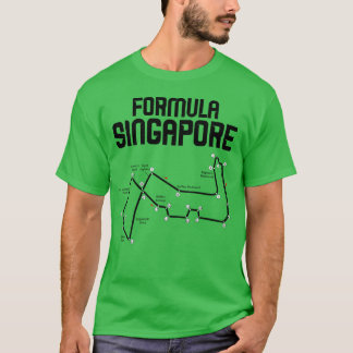 Formula Singapore Racing Circuit Car Map Grand fri T-Shirt