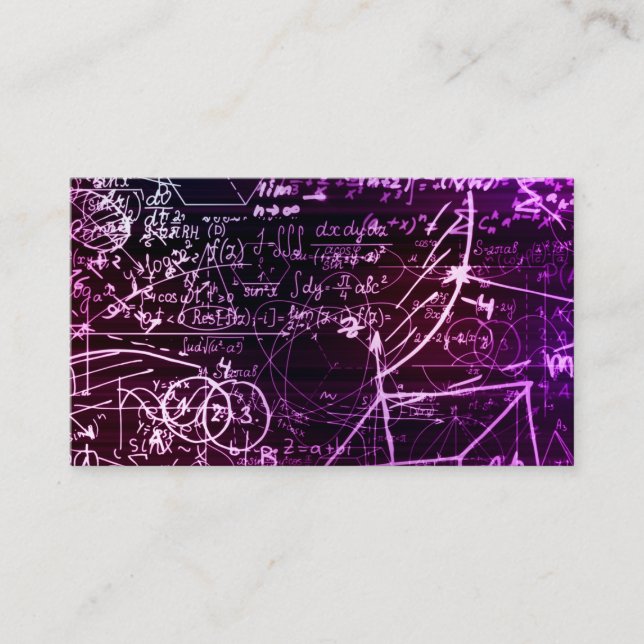 Formulas in mathematical space business card (Front)