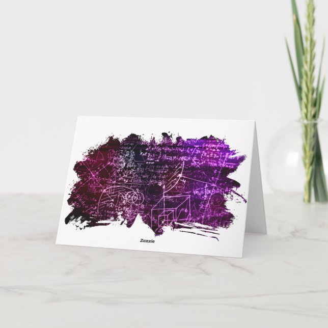 Formulas in mathematical space holiday card (Back)