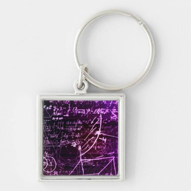 Formulas in mathematical space keychain (Front)