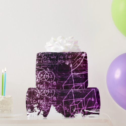 Formulas in mathematical space wrapping paper