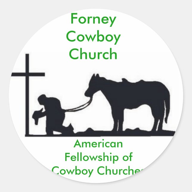 Forney Cowboy Church Classic Round Sticker (Front)