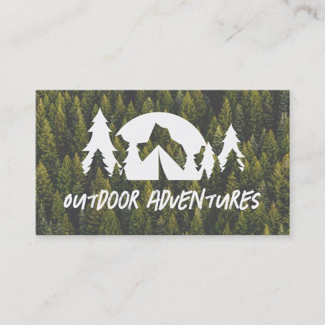 Forrest | Camping Outdoors Logo Business Card (Front)