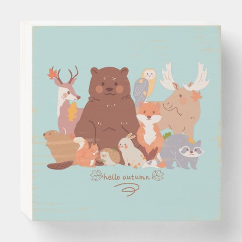 Forrest Critters Autumn Friends Wooden Box Sign