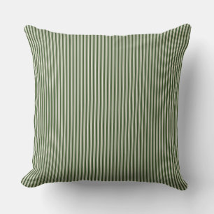 Forrest Green Ticking Stripe Throw Pillow