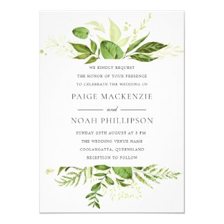 Forrest Greenery Elegant Wedding Invitation