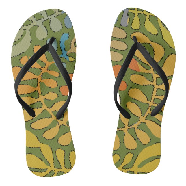 Forrest Leaves Flip Flops (Footbed)