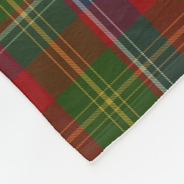 Forrester Clan Tartan Plaid Fleece Blanket (Corner)