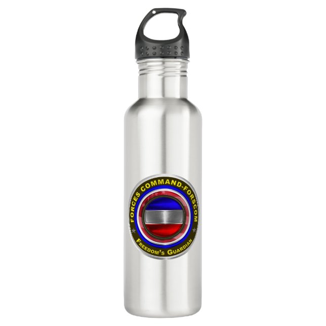 FORSCOM Forces Command Stainless Steel Water Bottle (Front)