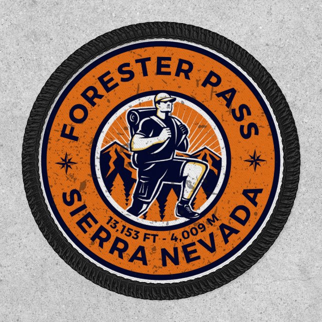 Forster Pass Hiking, california siera nevada trial Patch (Front)
