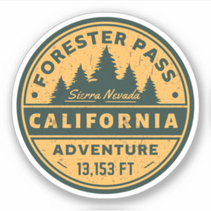 Forster Pass Hiking, california siera nevada trial Sticker