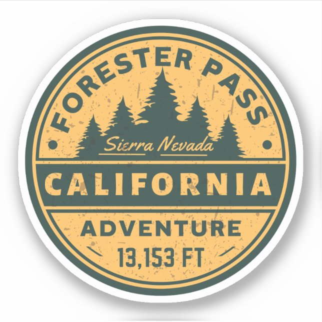 Forster Pass Hiking, california siera nevada trial Sticker (Front)