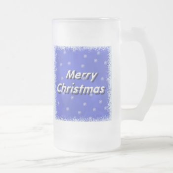 Forsty Merry Christmas Frost Frosted Glass Beer Mug by PattiJAdkins at Zazzle