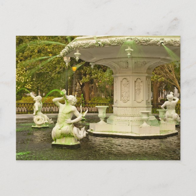 Forsyth Fountain, Savannah, GA Travel Photography Postcard (Front)