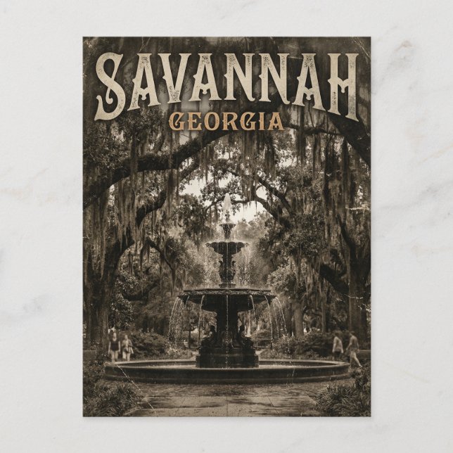 Forsyth Park Fountain USA Postcard (Front)