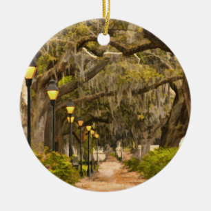 Forsyth Park - Photo, Savannah, Georgia (GA) USA Ceramic Ornament