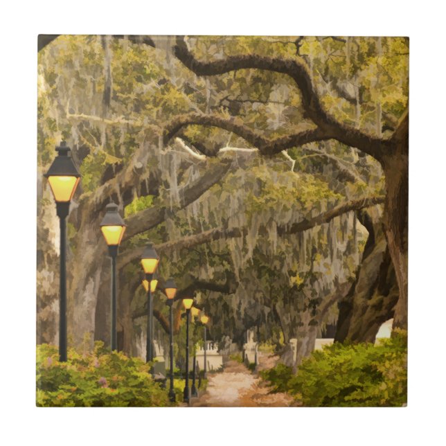 Forsyth Park - Photo, Savannah, Georgia (GA) USA Ceramic Tile (Front)
