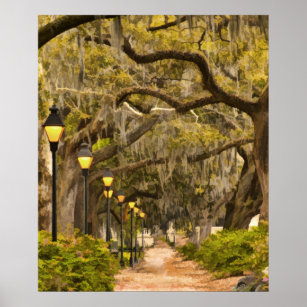 Forsyth Park - Photo, Savannah, Georgia (GA) USA Poster