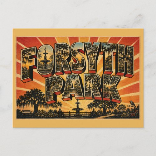 Forsyth Park Savannah Georgia Historic Fountain Postcard