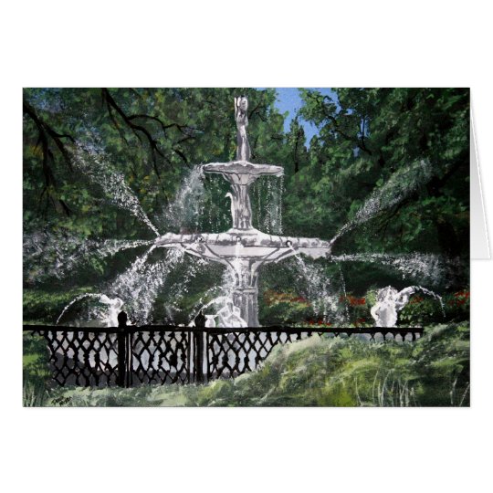 Forsyth Park Water Fountain Savannah Georgia GA Card