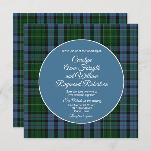 Forsyth Plaid Square Wedding Invitation