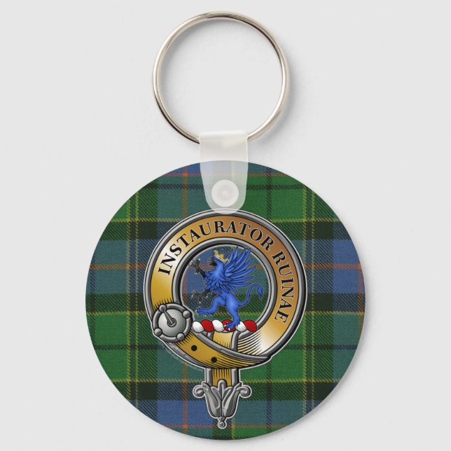 Forsyth Tartan & Badge Keychain (Front)